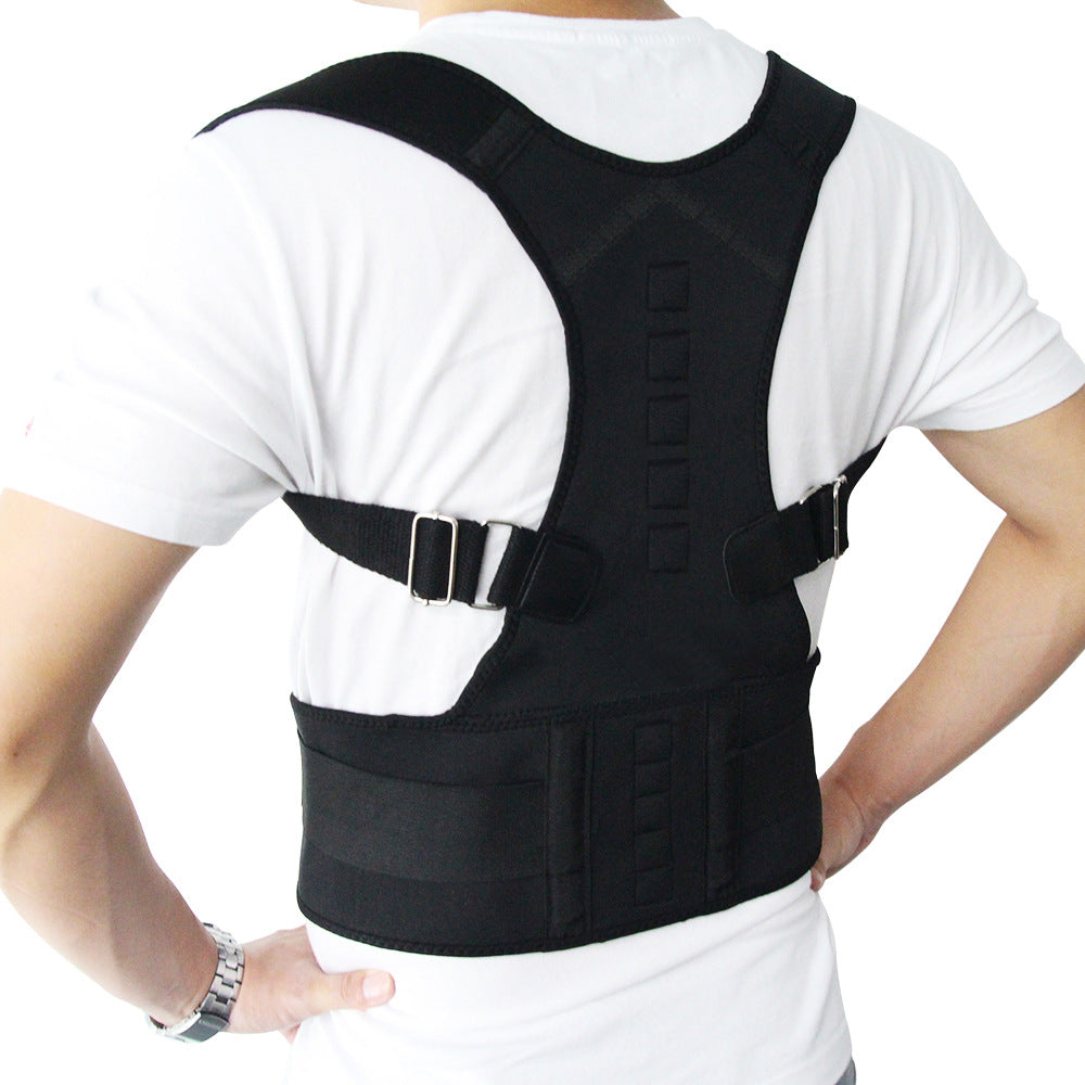 Posture corrector brace laid flat showing the figure-eight shape