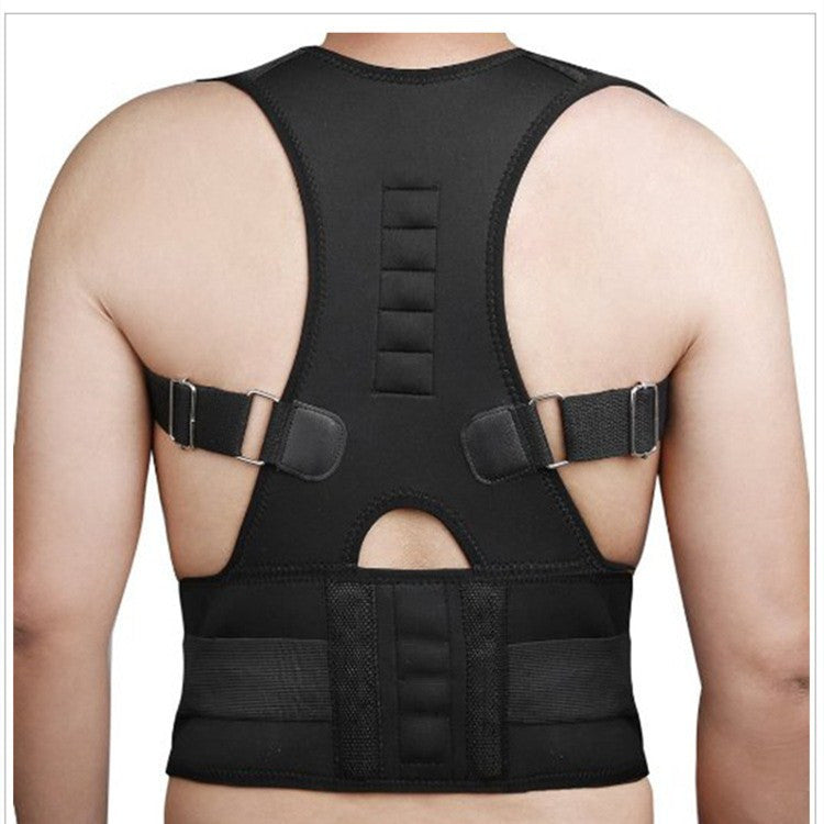 Breathable fabric back panel of the posture brace