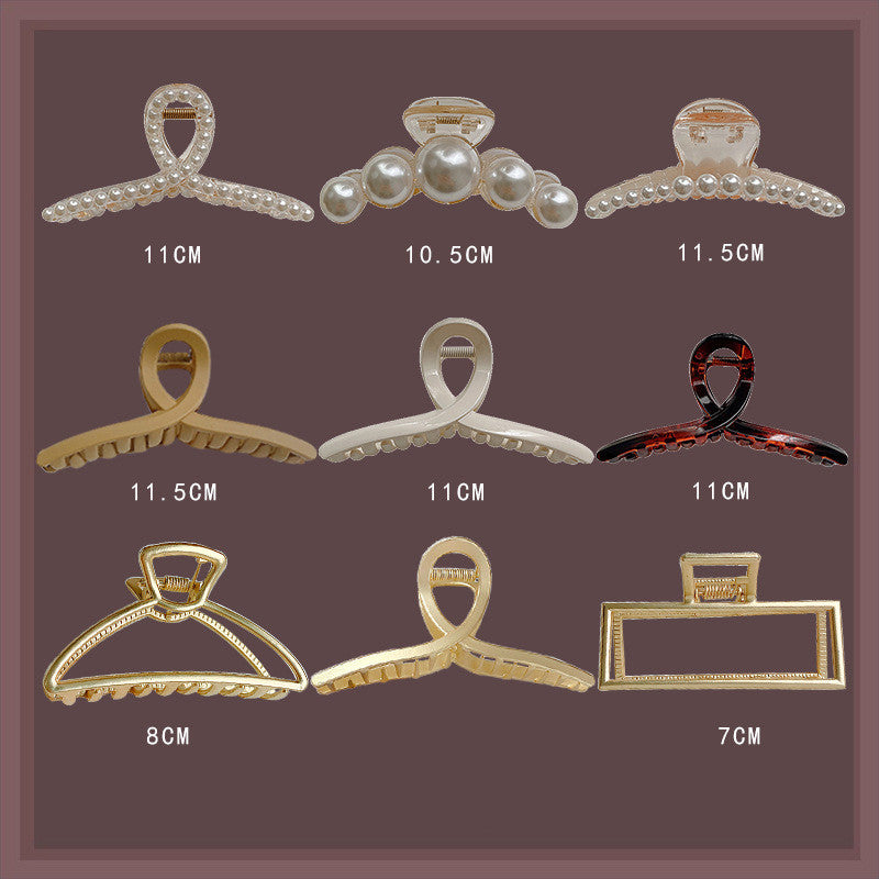 Pearl & Metal Hair Claw Clip