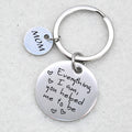 Engraved stainless steel DAD or MOM keychain – view 1