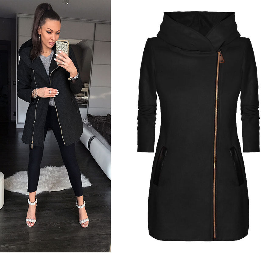 Women's Side Zip Hooded Coat – view 3