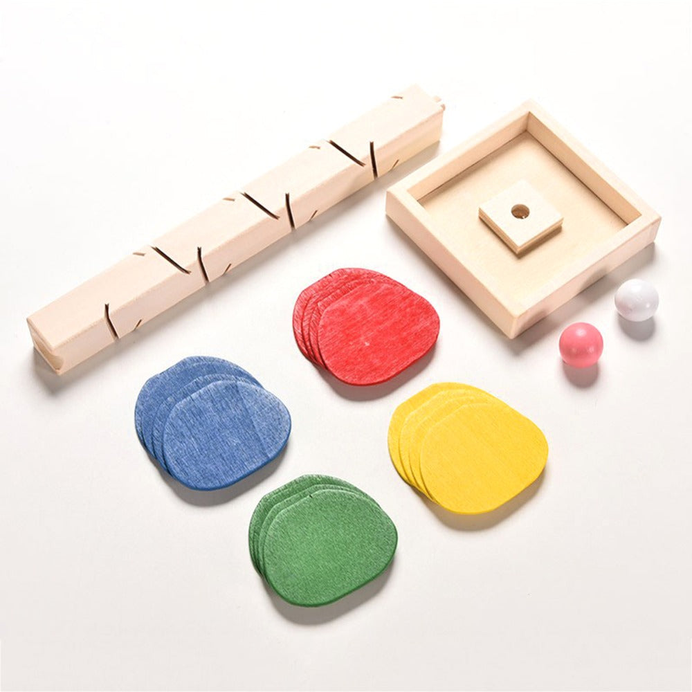 Wooden tree marble run toy
