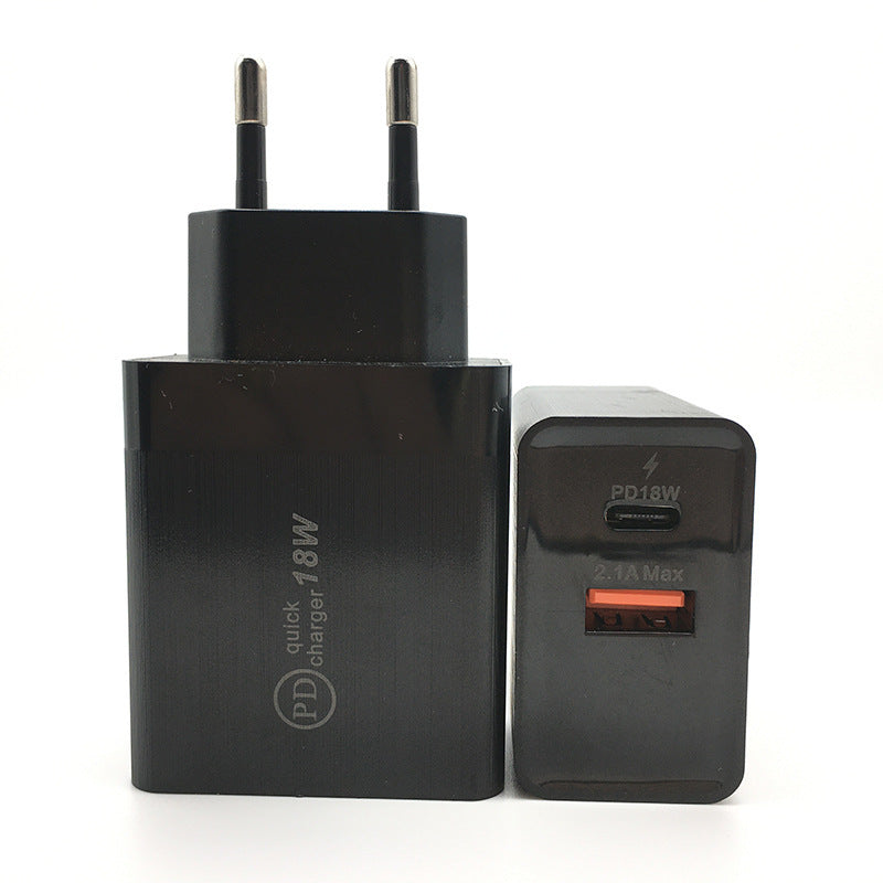 Compact 18W USB-C wall charger plug