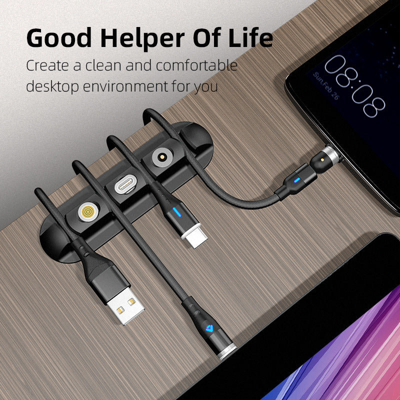 Black magnetic desktop cable organizer – view 3
