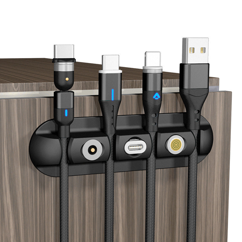 Black magnetic desktop cable organizer – view 1