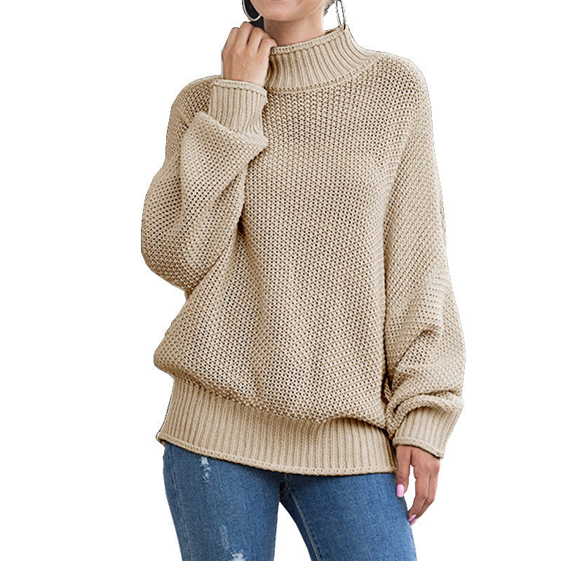 Women's chunky knit turtleneck sweater – view 3