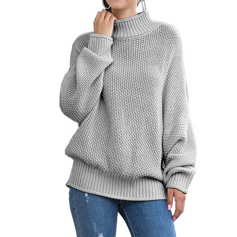 Women's chunky knit turtleneck sweater – view 2