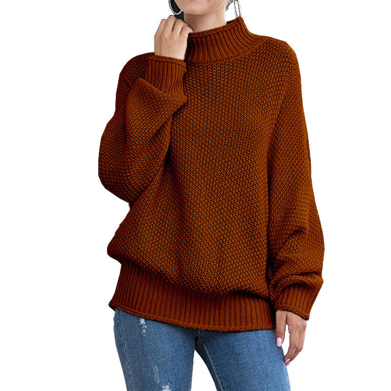 Women's chunky knit turtleneck sweater – view 4