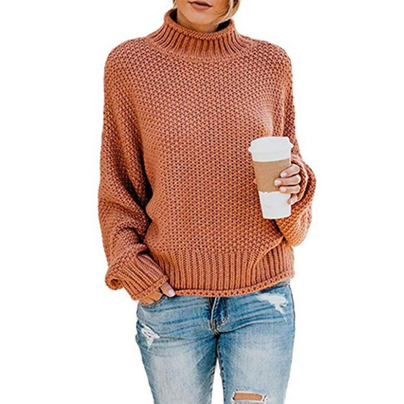 Women's chunky knit turtleneck sweater – view 10