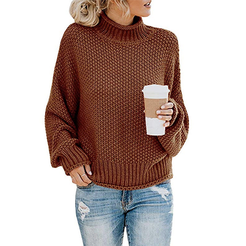 Women's chunky knit turtleneck sweater – view 11