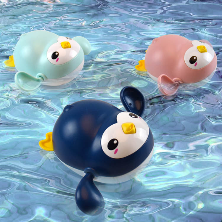 Wind-up swimming penguin bath toy – view 1
