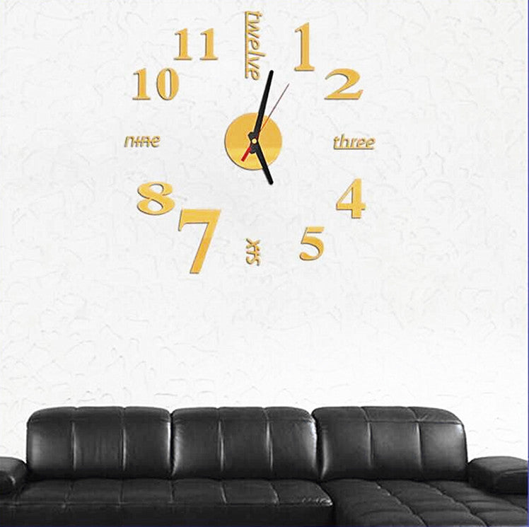 DIY 3D acrylic mirror wall clock – view 3