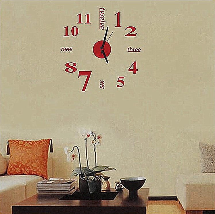 DIY 3D acrylic mirror wall clock – view 4