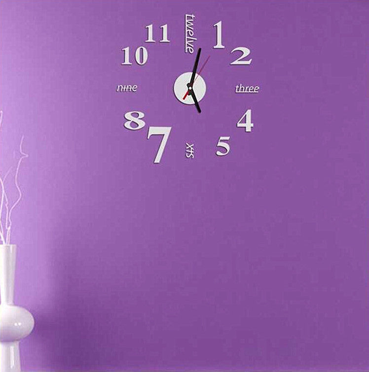 DIY 3D acrylic mirror wall clock – view 5