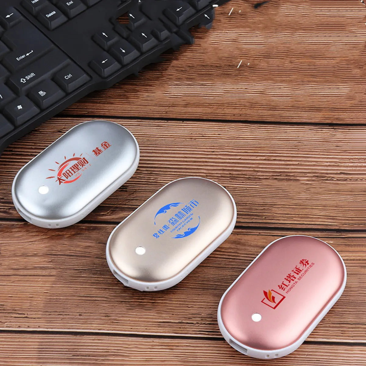 USB rechargeable pebble hand warmer power bank