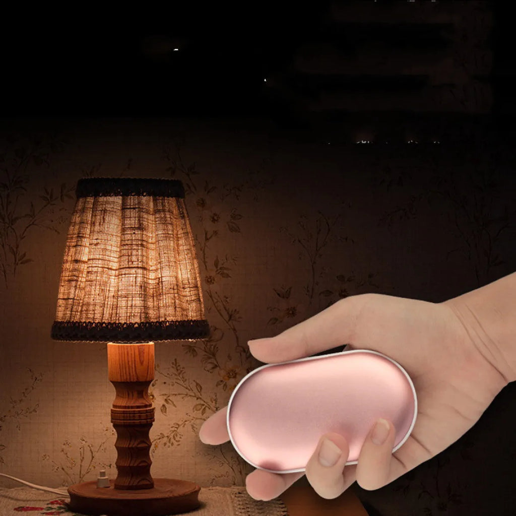 USB rechargeable pebble hand warmer power bank
