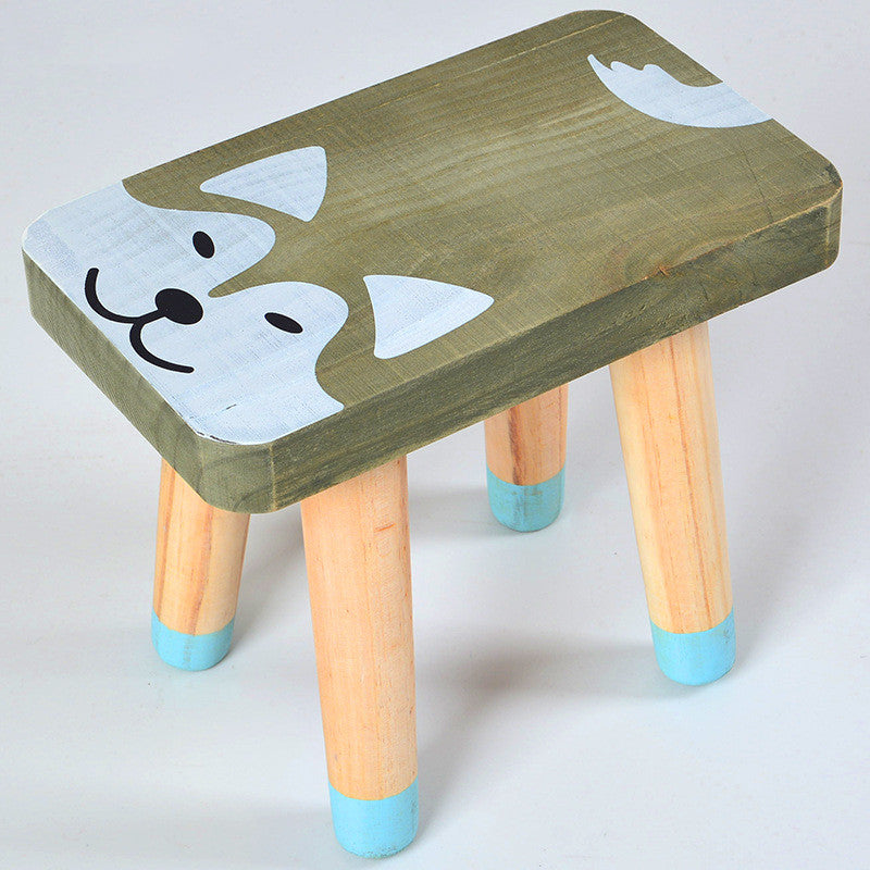 Kids wood folding stool