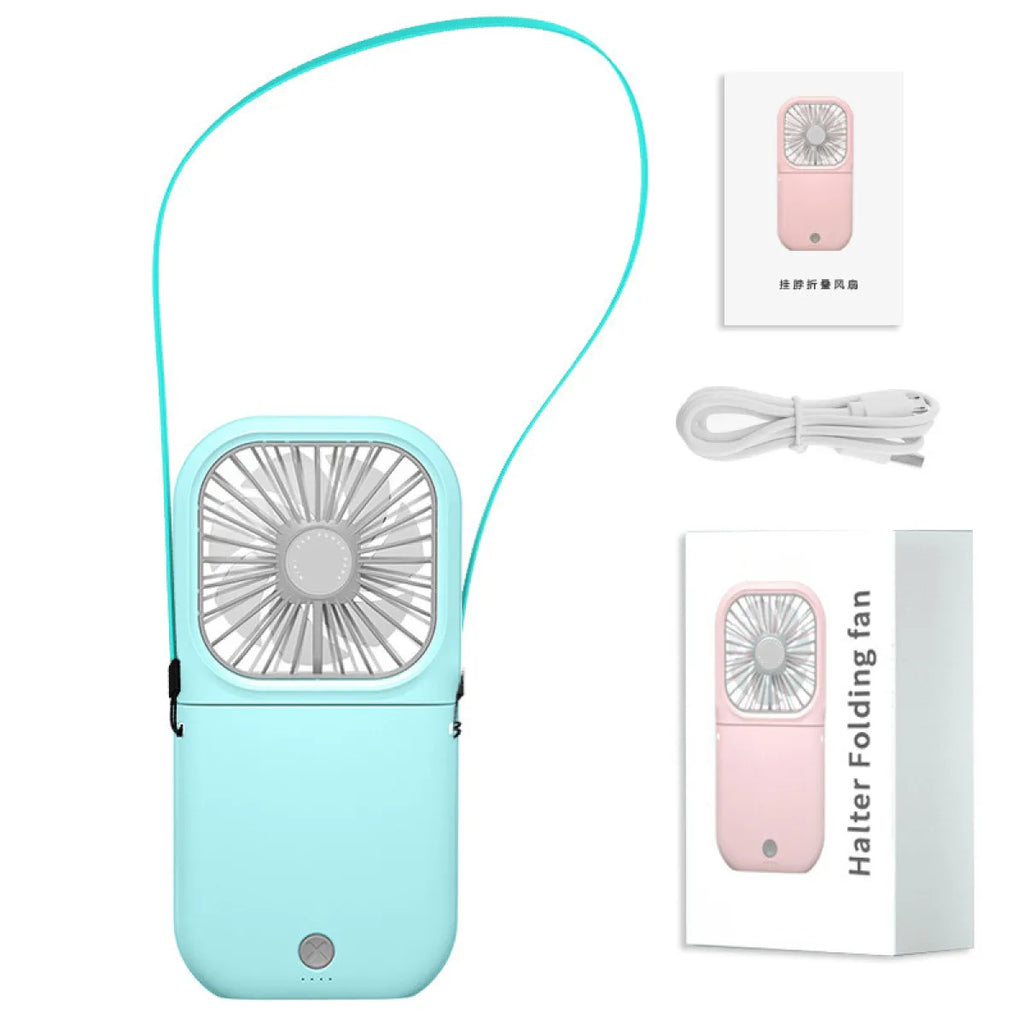 Hands-free portable USB rechargeable neck fan