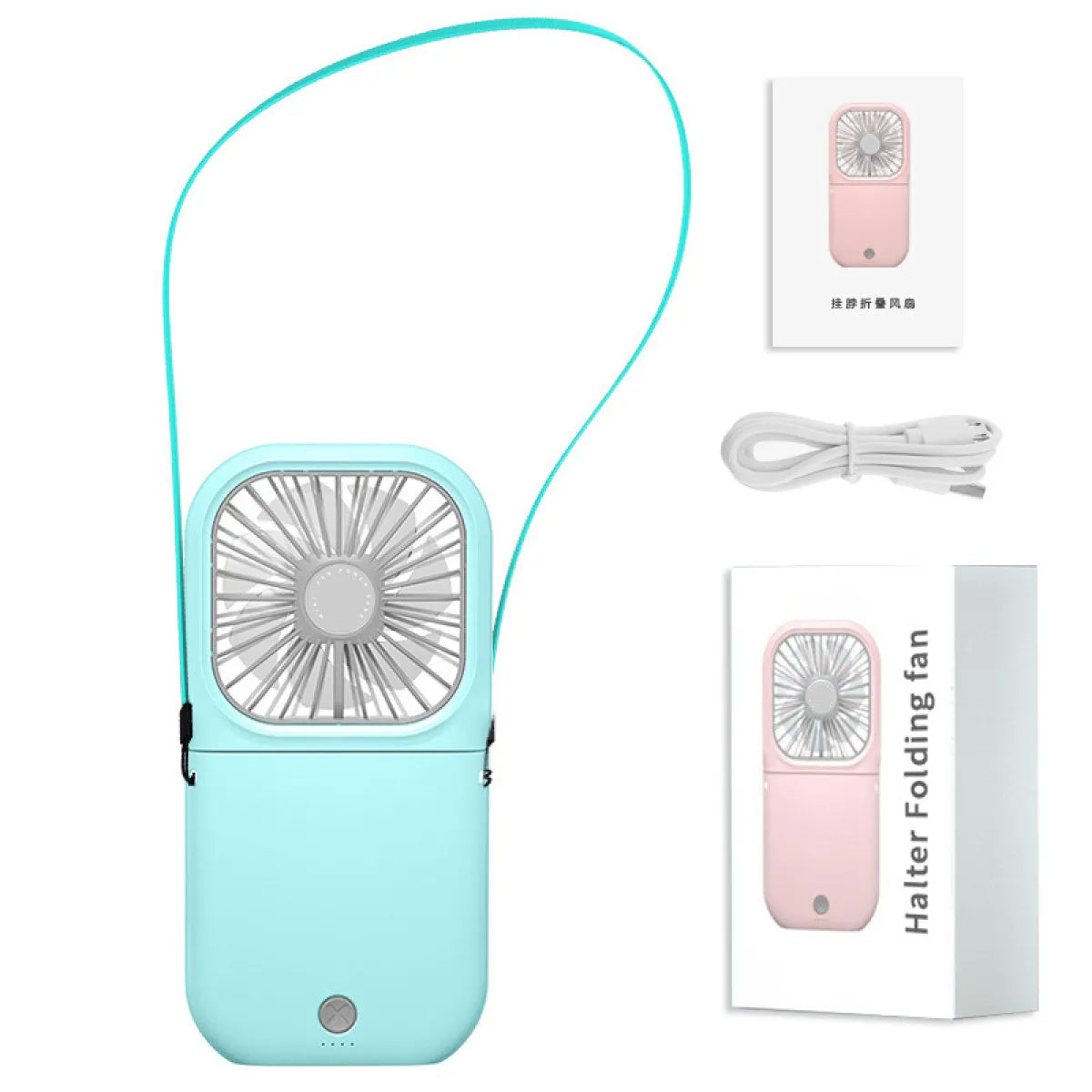 Hands-free portable USB rechargeable neck fan