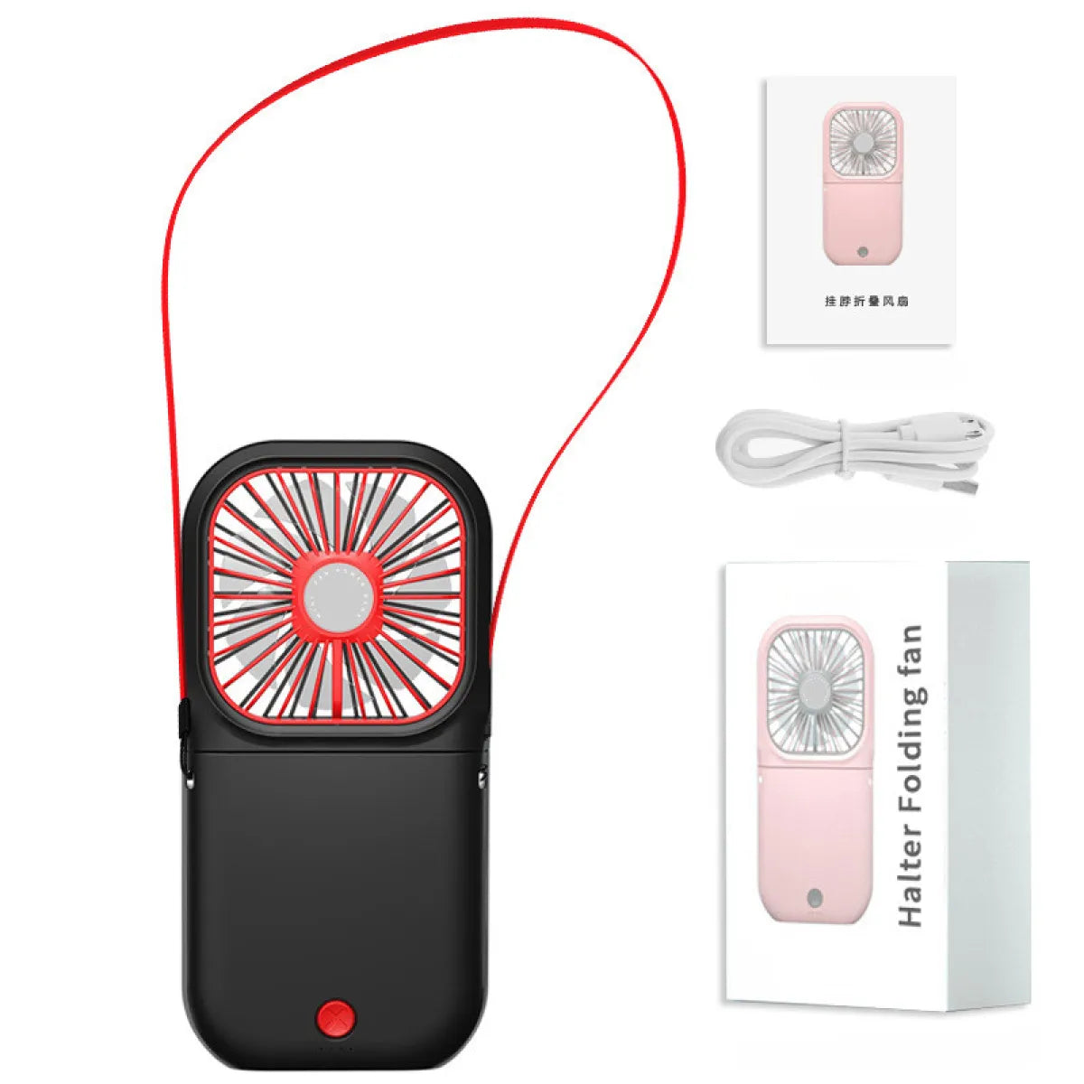 Hands-free portable USB rechargeable neck fan