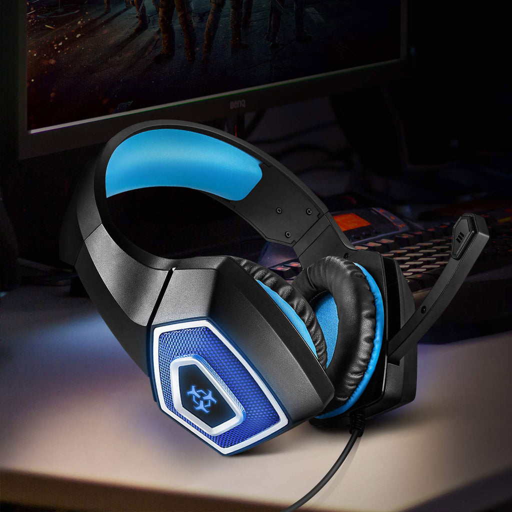 RGB gaming headset lights on