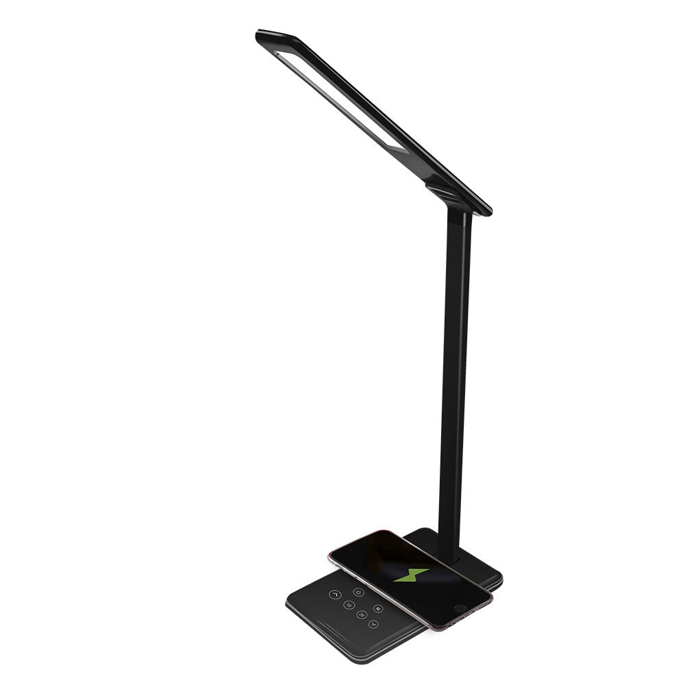 Black LED desk lamp base and switch