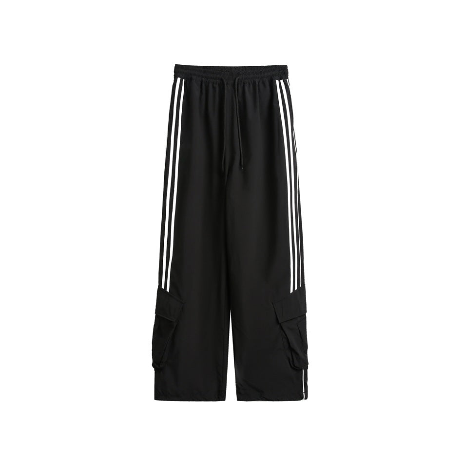 Unisex Side-Stripe Straight Track Pants - view 2