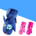 Kids fleece-lined cartoon winter mittens – view 1