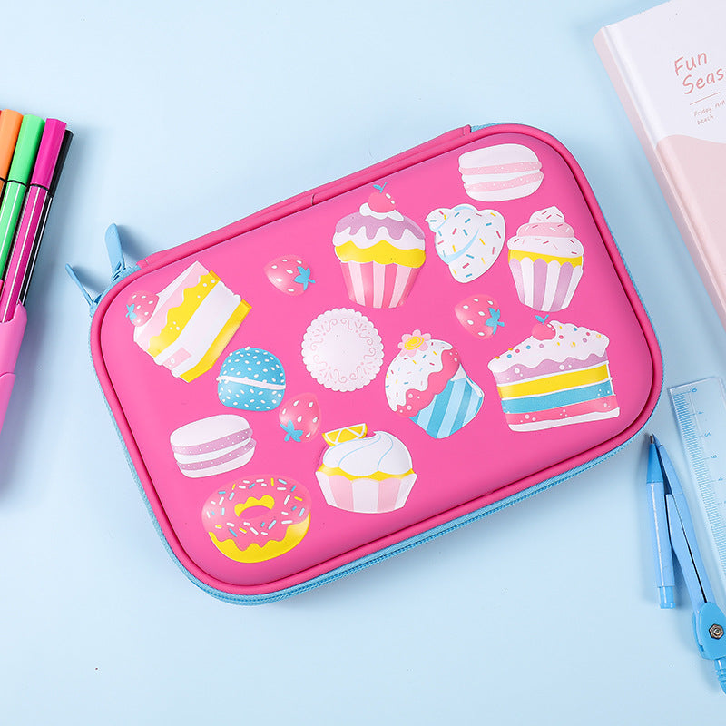 Rose cake puffy EVA pencil case