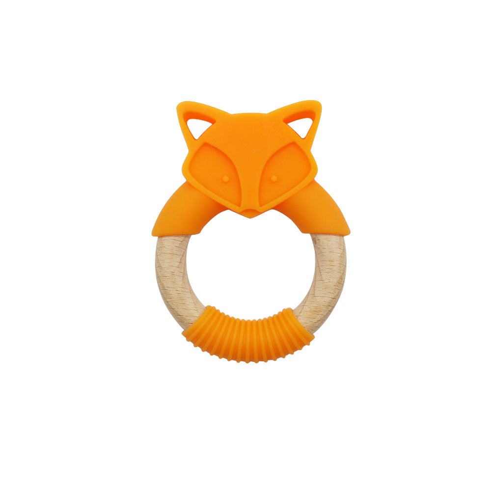 Fox Silicone and Wood Teether Ring 7