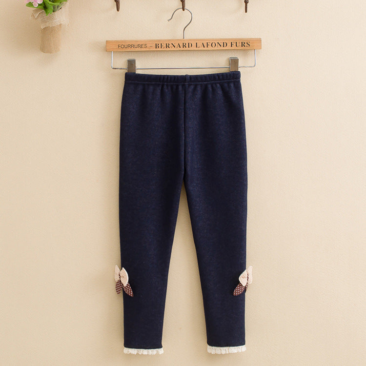 Girls' leggings with bow trim – view 6