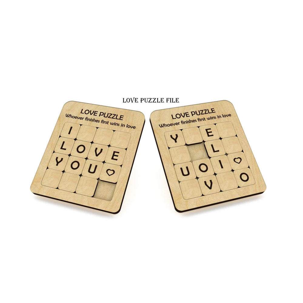 LOVE wooden brain-teaser puzzle – view 2