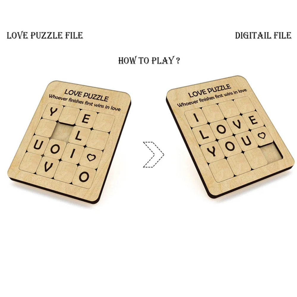 LOVE wooden brain-teaser puzzle – view 4