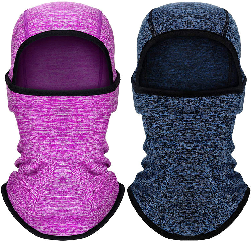 Pink and navy kids' balaclava hoods