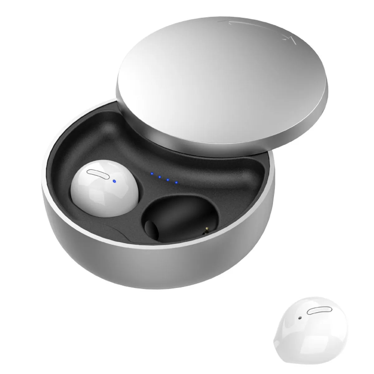 Wireless Bluetooth earbuds with charging case in black