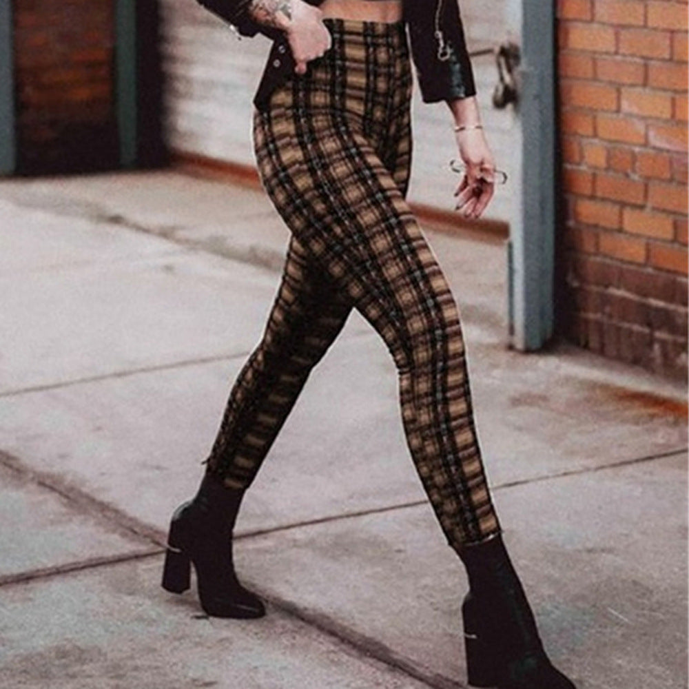 Women's Plaid High Waist Leggings – view 3