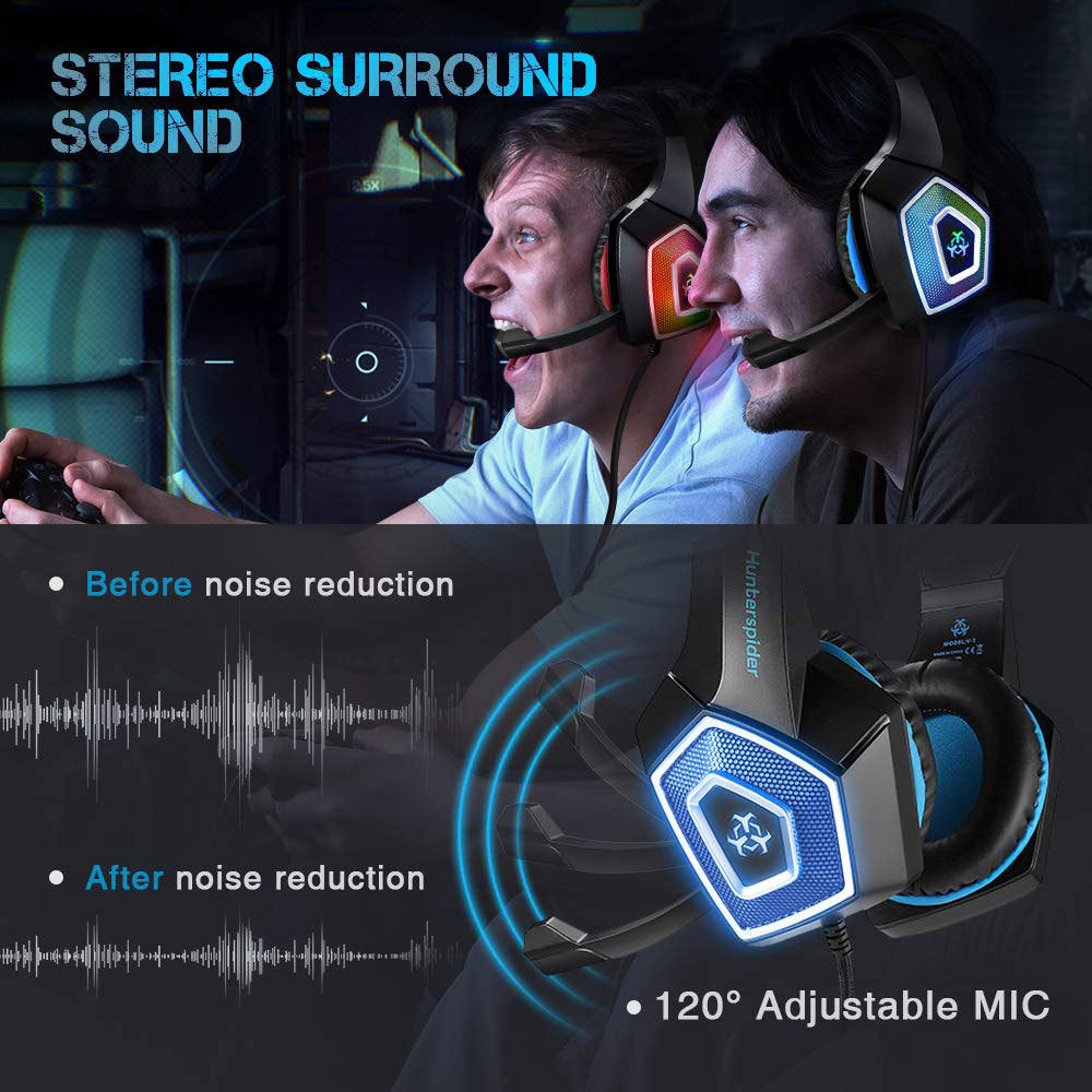 RGB gaming headset ear cup and mic