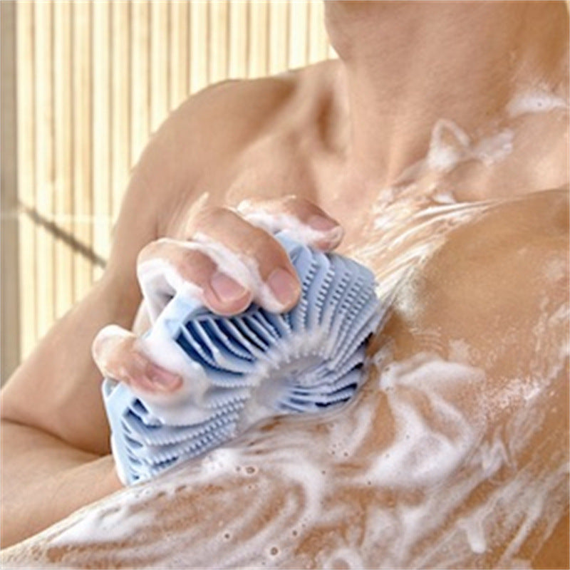 Polygonal silicone bath body scrubber for shower exfoliating