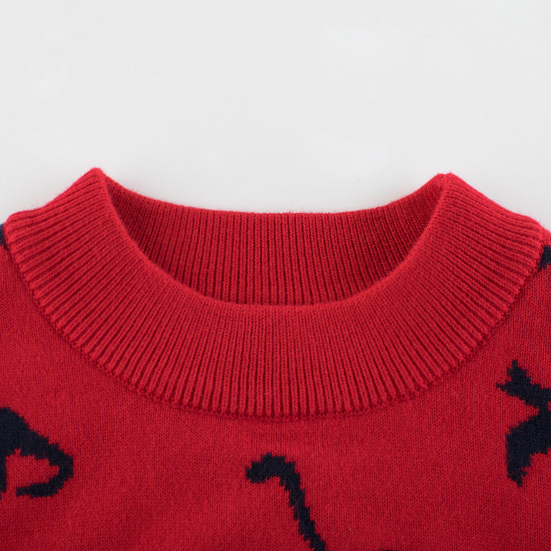 Boys' Dinosaur Knit Sweater – view 5