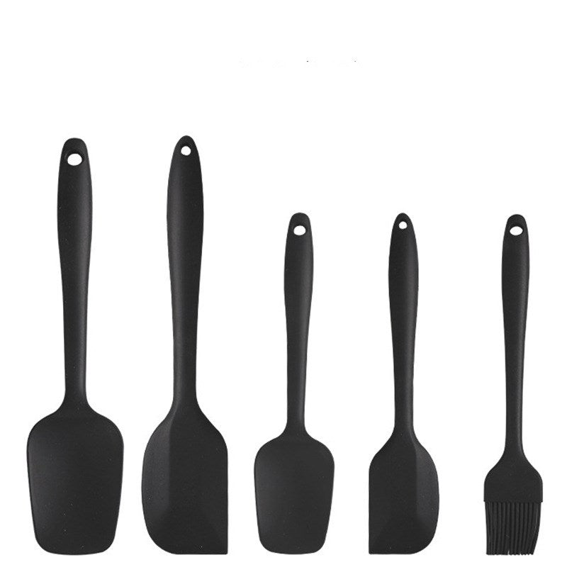 Black 5-piece silicone spatula and pastry brush set – view 4