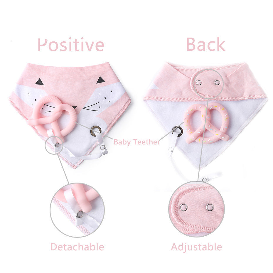 Cotton Bandana Bib with Silicone Teether 2