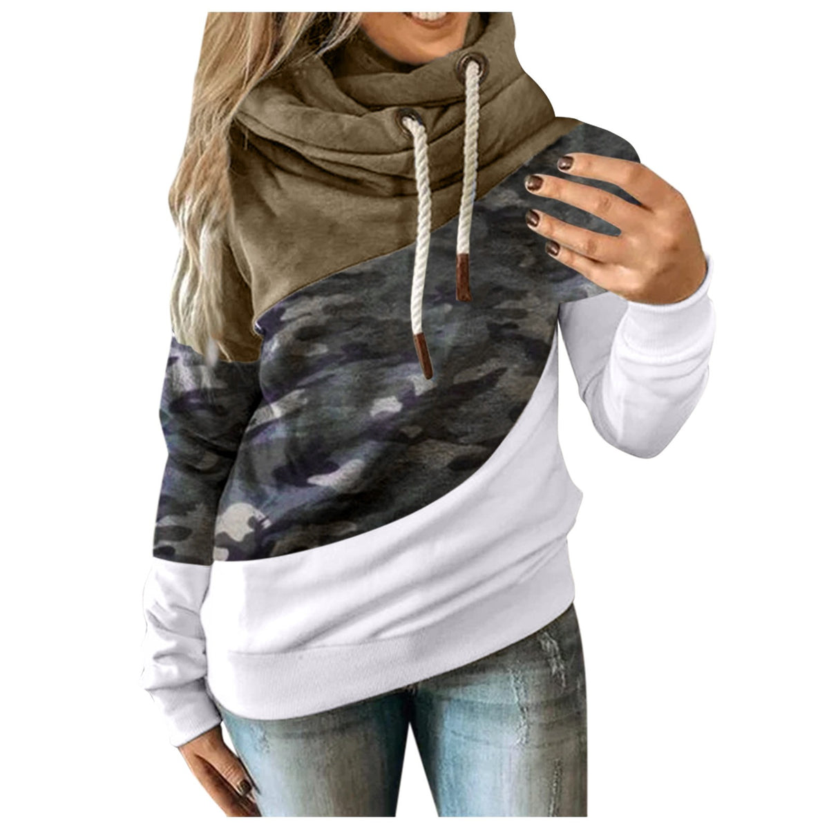 Women's Camo Colour Block Hoodie – view 5