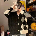 Argyle Knit Cardigan