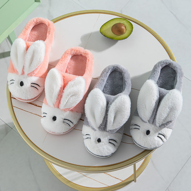 Kids bunny ear plush winter slippers – view 2