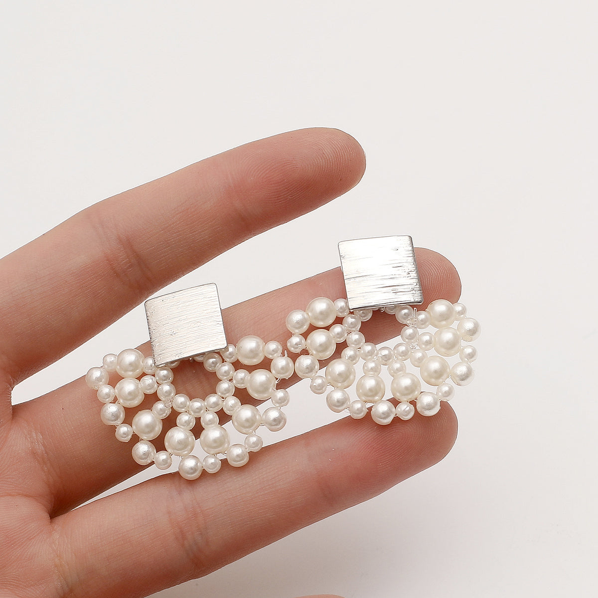 Pearl Cluster Stud Earrings 2