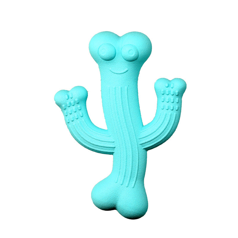 Blue cactus dog chew toy