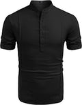 Men's linen henley short sleeve shirt – view 9