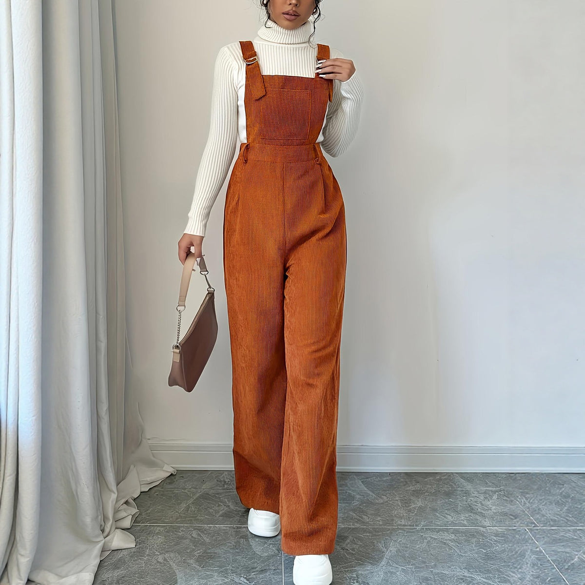 Women's Corduroy Bib Overalls – view 1