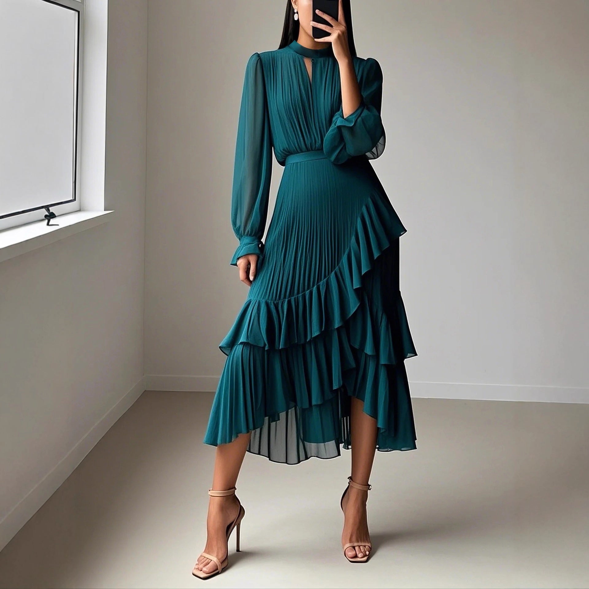 Pleated Midi Dress view 2