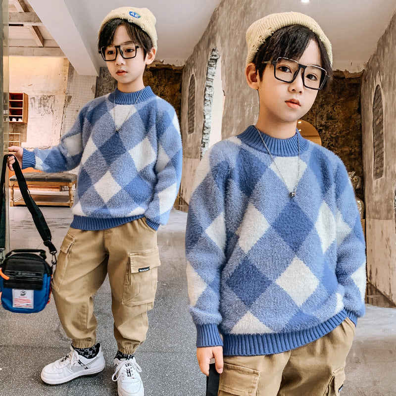Boys' Argyle Knit Pullover Sweater - view 4